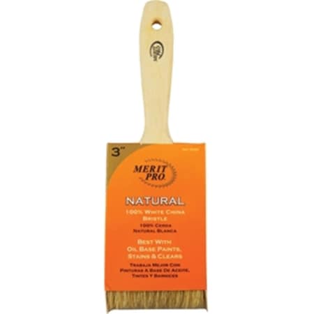 Merit Pro 360 3 in. 100 Percent White Bristle Beavertail Handle Brush 652270003600
